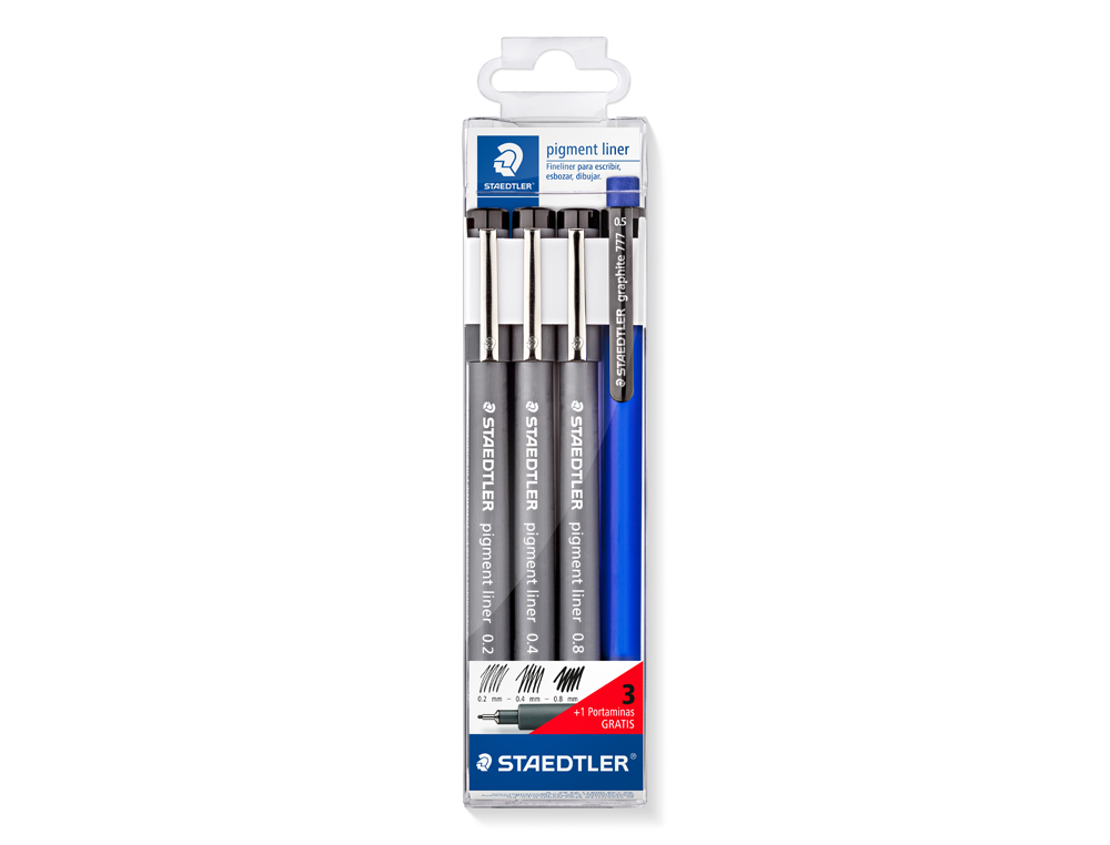 STAEDTLER - SET PIGMENT LINER 3+1 LAP. 0,5 - 308 S1WP3 ( Imagem 2 de 3 ) - Preview