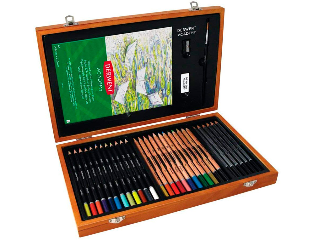 Estojo de pintura Derwent Academy lápis de madeira de cores - 35 peças ( Imagem 2 de 9 ) - Preview