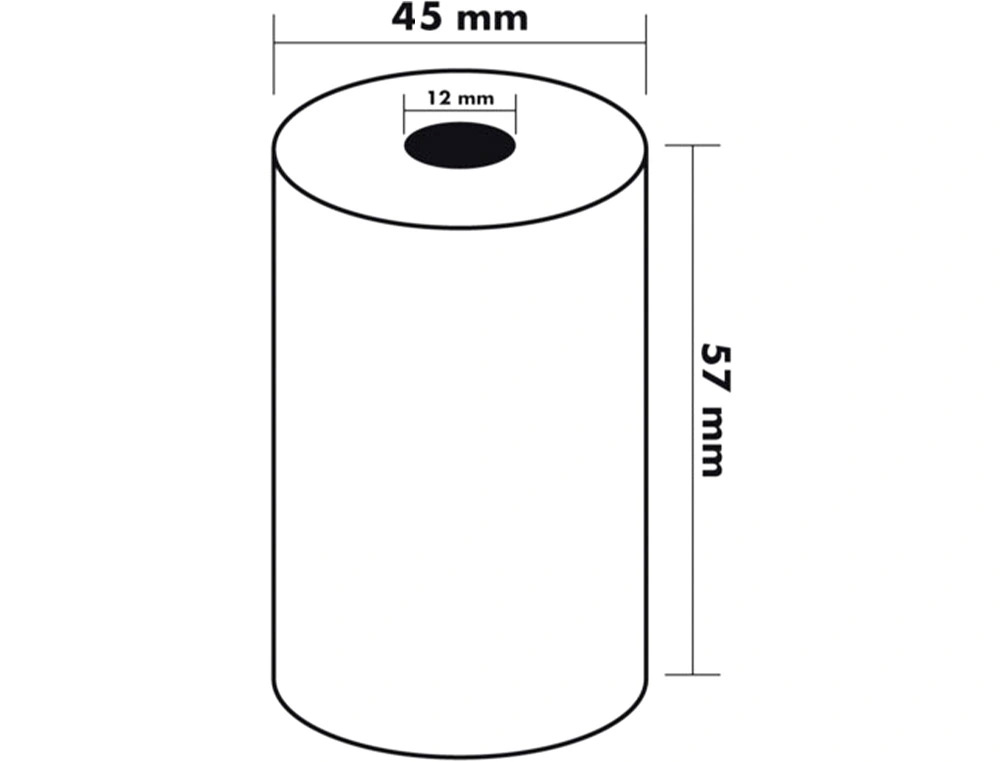 Rolo termico para impressora 57x45x11 mm 58 gr (10 unidades) ( Imagem 2 de 8 ) - Preview