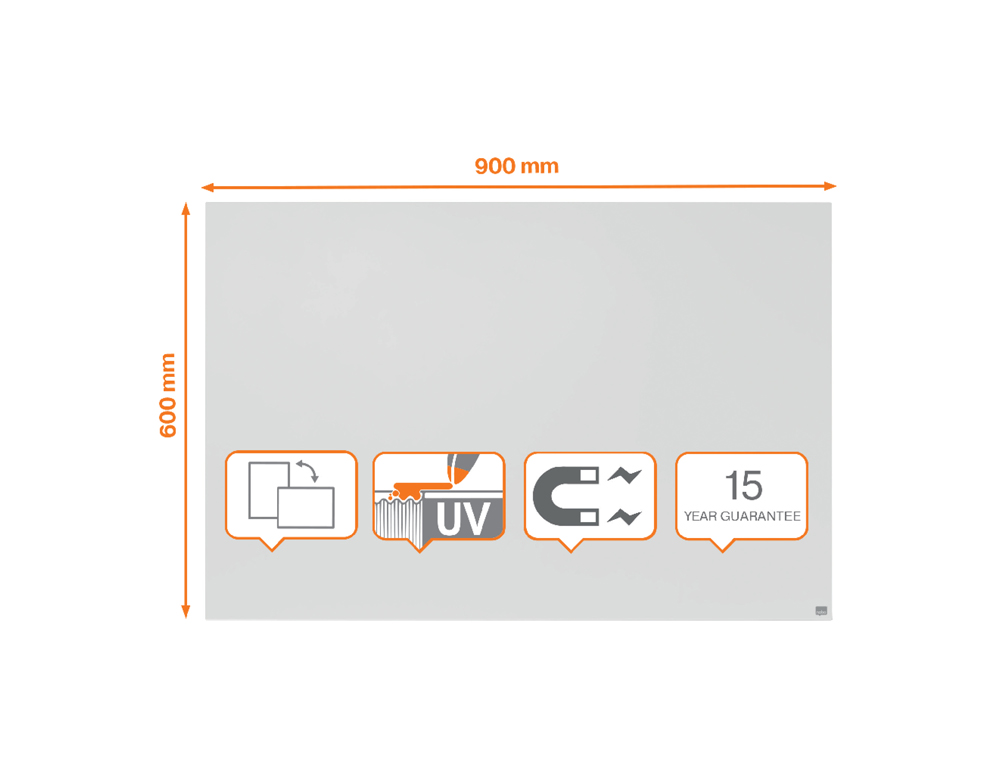 Nobo Infinity frameless whiteboard, lacquered steel, magnetic, 900x600 mm ( Imagem 2 de 12 ) - Preview