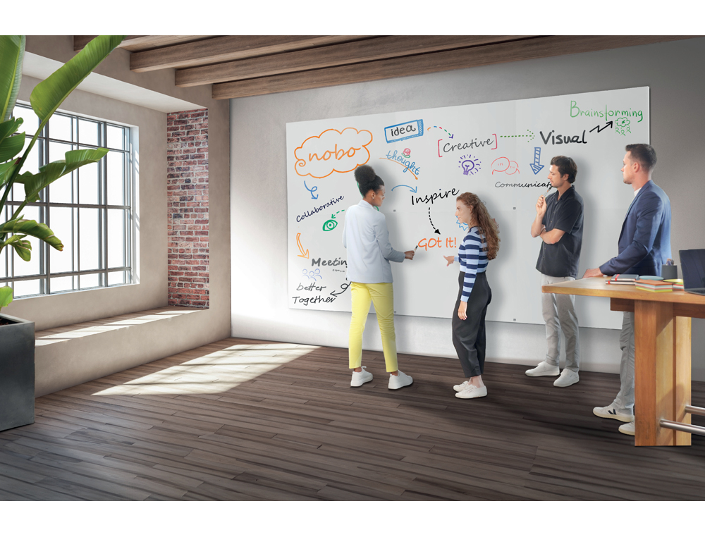 Nobo Infinity frameless whiteboard, lacquered steel, magnetic, 900x600 mm ( Imagem 3 de 12 ) - Preview