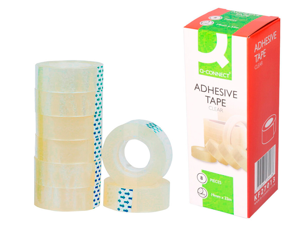 Fita adesiva q-connect 33 mt x 19 mm (8 unidades) ( Imagem 2 de 8 ) - Preview