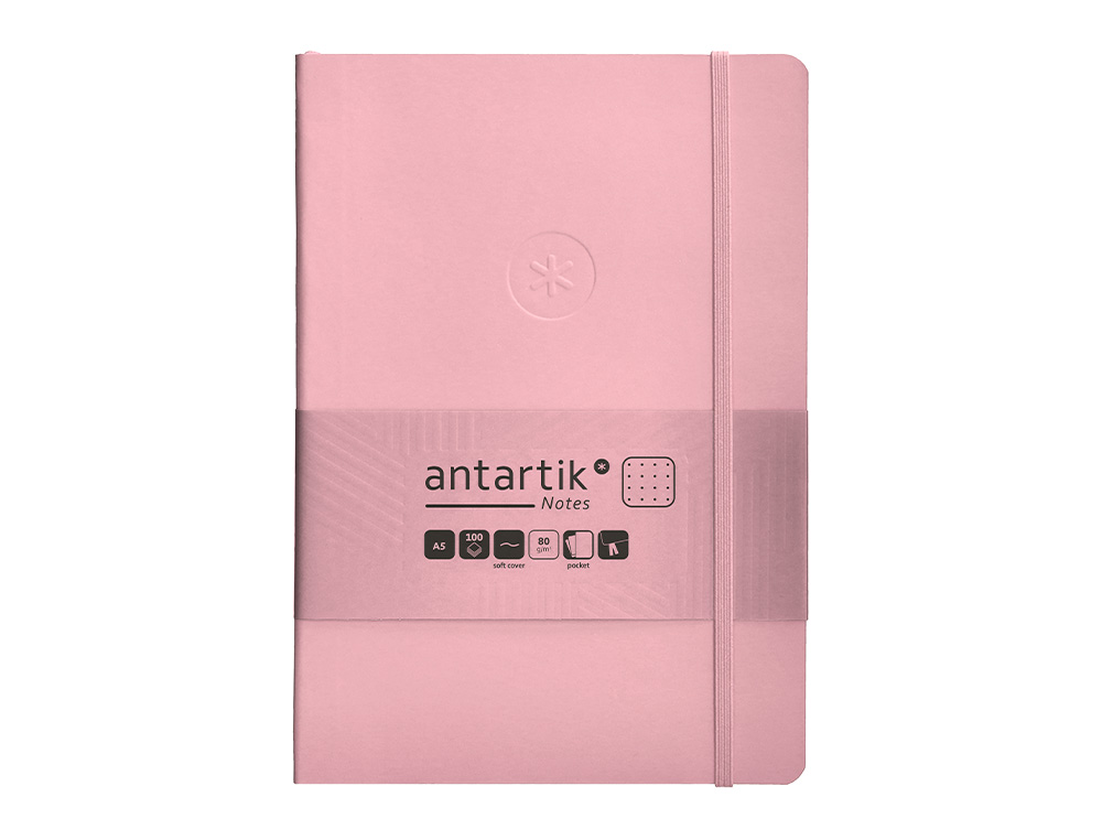 Caderno com elastico antartik capa mole a5 folhas pontos rosa pastel 80 folhas 80 gr fsc ( Imagem 2 de 8 ) - Preview