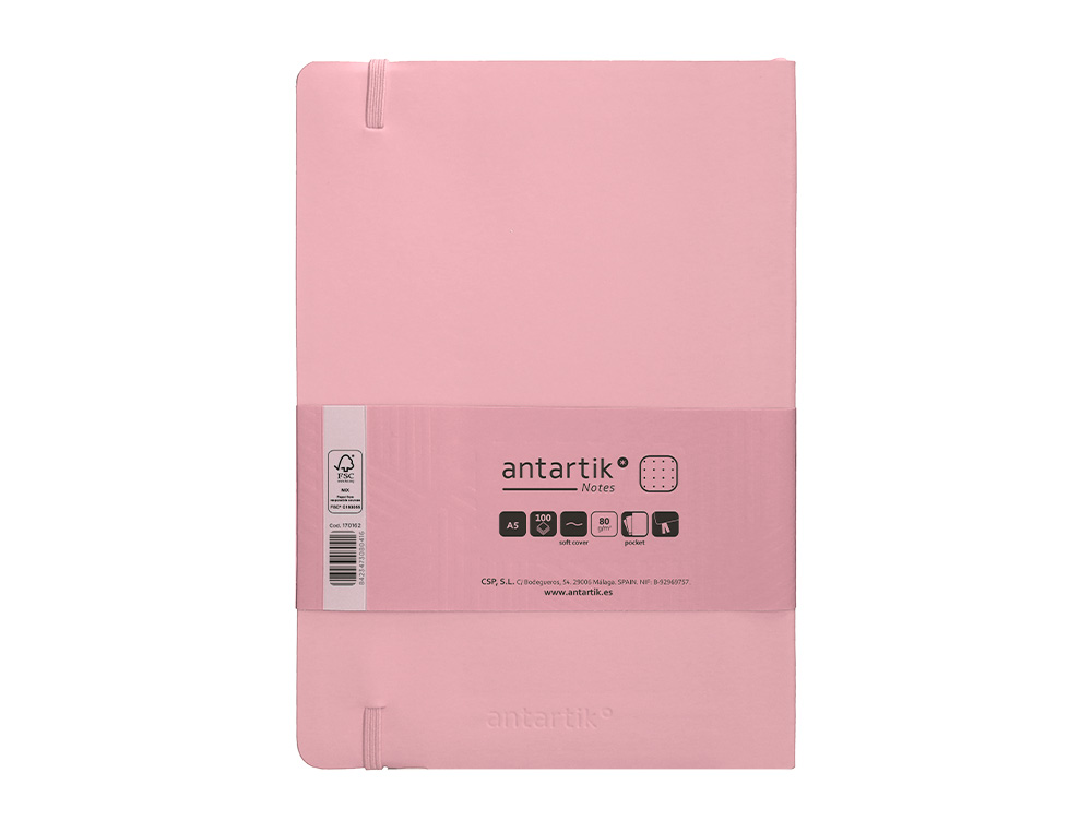 Caderno com elastico antartik capa mole a5 folhas pontos rosa pastel 80 folhas 80 gr fsc ( Imagem 3 de 8 ) - Preview