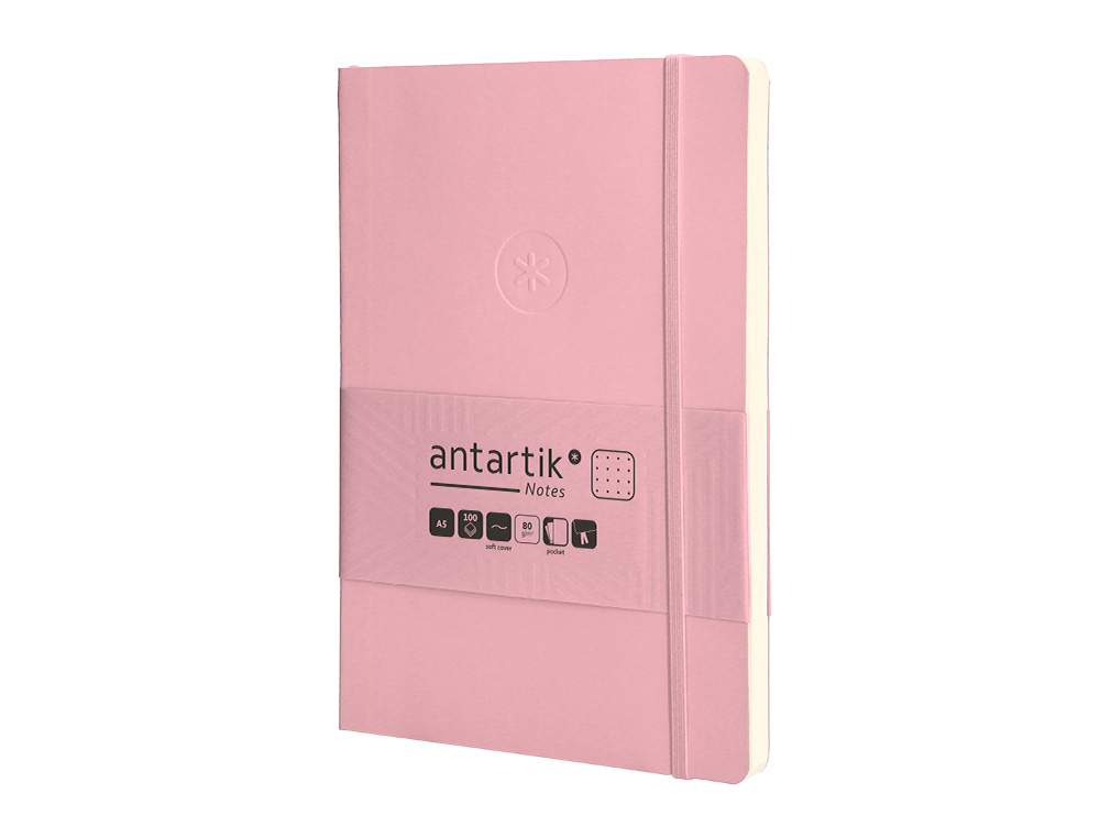 Caderno com elastico antartik capa mole a5 folhas pontos rosa pastel 80 folhas 80 gr fsc ( Imagem 4 de 8 ) - Preview