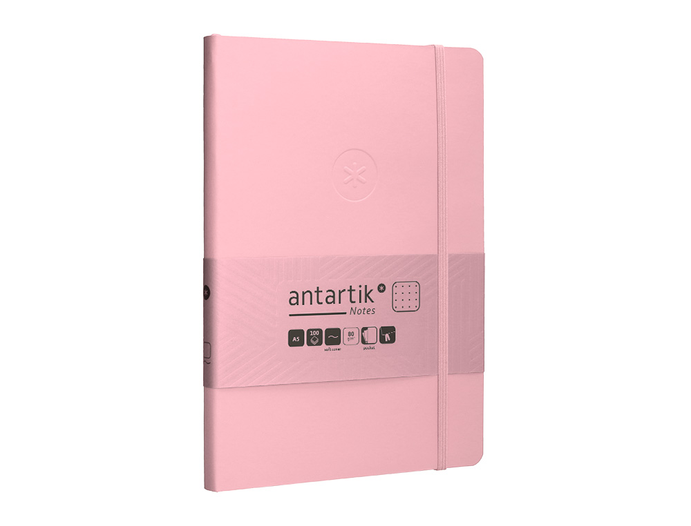 Caderno com elastico antartik capa mole a5 folhas pontos rosa pastel 80 folhas 80 gr fsc ( Imagem 5 de 8 ) - Preview