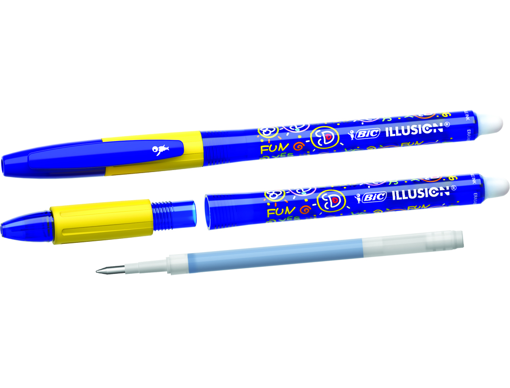Esferografica bic gelocity illusion apagavel azul ponta de 0,7 mm (12 unidades) ( Imagem 3 de 6 ) - Preview