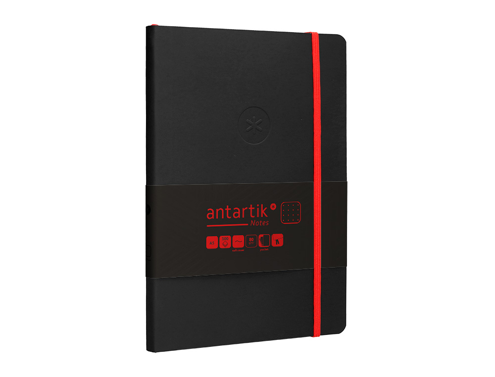 Caderno com elastico antartik capa mole a5 folhas pontos preto e vermelho 80 folhas 80 gr fsc ( Imagem 5 de 8 ) - Preview