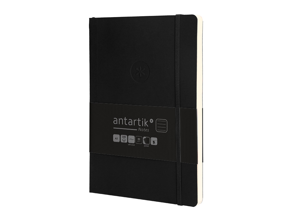 Caderno com elastico antartik capa mole a5 folhas linhas preto 80 folhas 80 gr fsc ( Imagem 4 de 8 ) - Preview