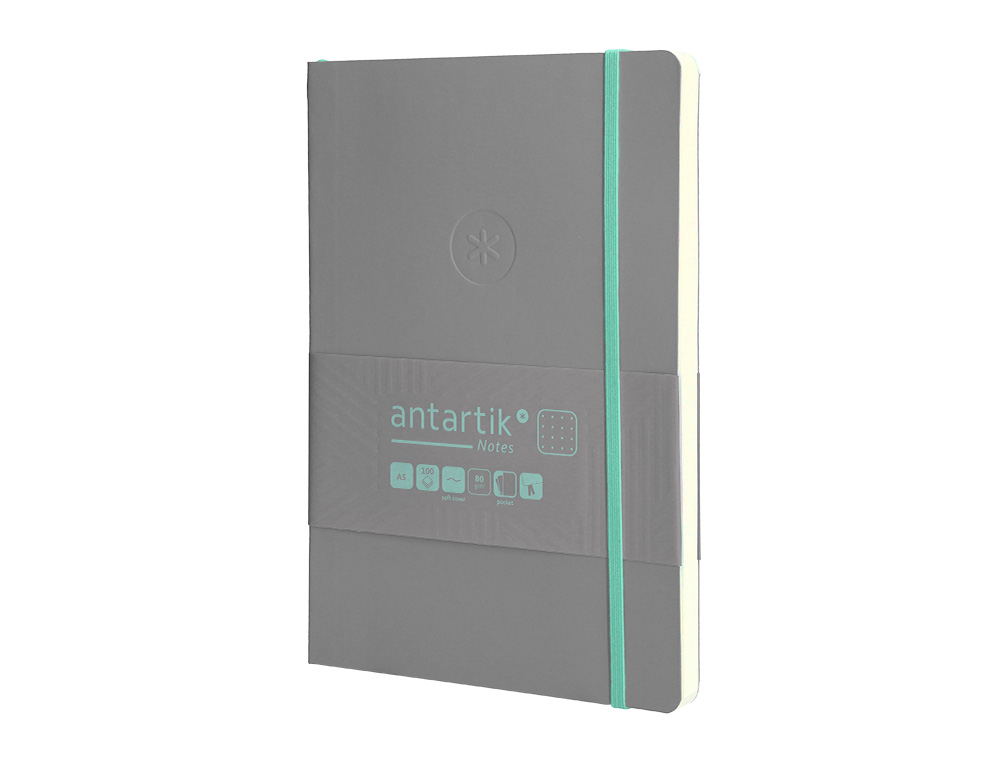 Caderno com elastico antartik capa mole a5 folhas pontos cinza e turquesa 80 folhas 80 gr fsc ( Imagem 4 de 8 ) - Preview