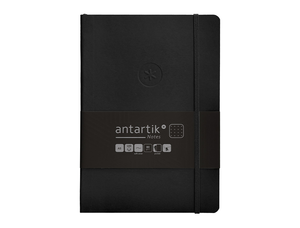 Caderno com elastico antartik capa mole a5 folhas pontos preto 80 folhas 80 gr fsc ( Imagem 2 de 8 ) - Preview