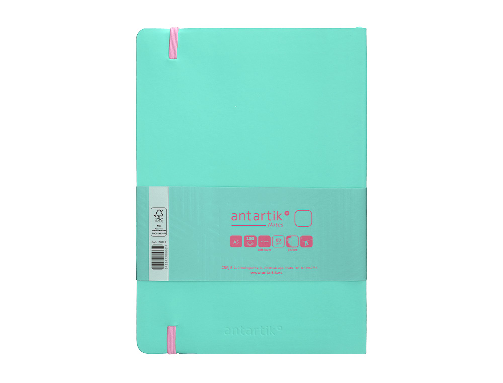 Caderno com elastico antartik capa mole a5 folhas lisas rosa e turquesa 80 folhas 80 gr fsc ( Imagem 3 de 8 ) - Preview