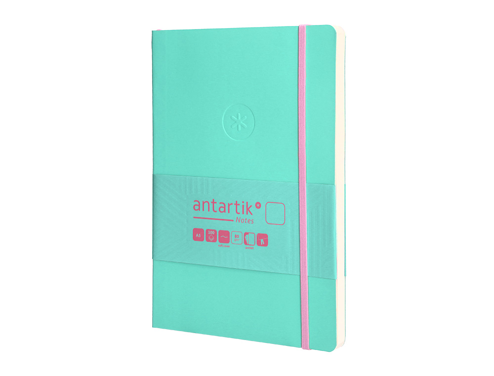 Caderno com elastico antartik capa mole a5 folhas lisas rosa e turquesa 80 folhas 80 gr fsc ( Imagem 4 de 8 ) - Preview