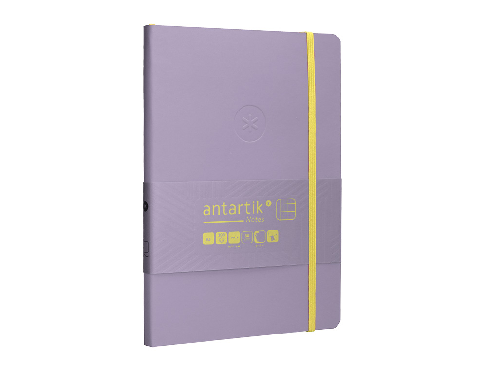 Caderno com elastico antartik capa mole a5 folhas quadricula roxo e amarelo 80 folhas 80 gr fsc ( Imagem 5 de 8 ) - Preview