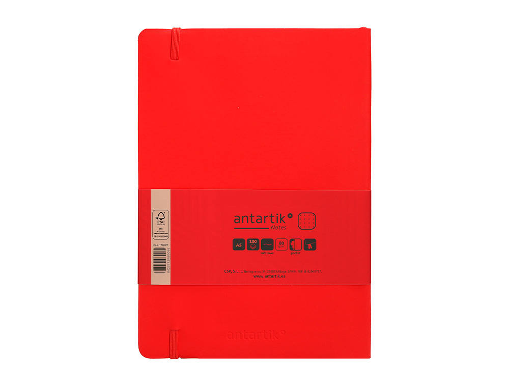 Caderno com elastico antartik capa mole a5 folhas pontos vermelho 80 folhas 80 gr fsc ( Imagem 3 de 8 ) - Preview