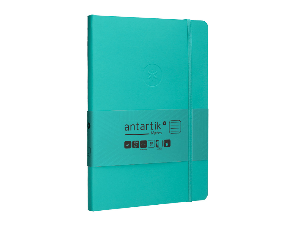 Caderno com elastico antartik capa mole a5 folhas linhas turquesa 80 folhas 80 gr fsc ( Imagem 5 de 8 ) - Preview