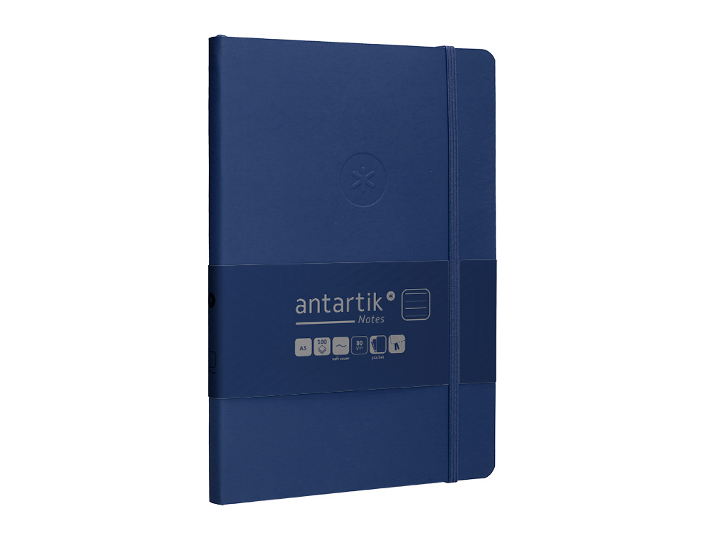 Caderno com elastico antartik capa mole a5 folhas linhas azul marinho 80 folhas 80 gr fsc ( Imagem 5 de 8 ) - Preview
