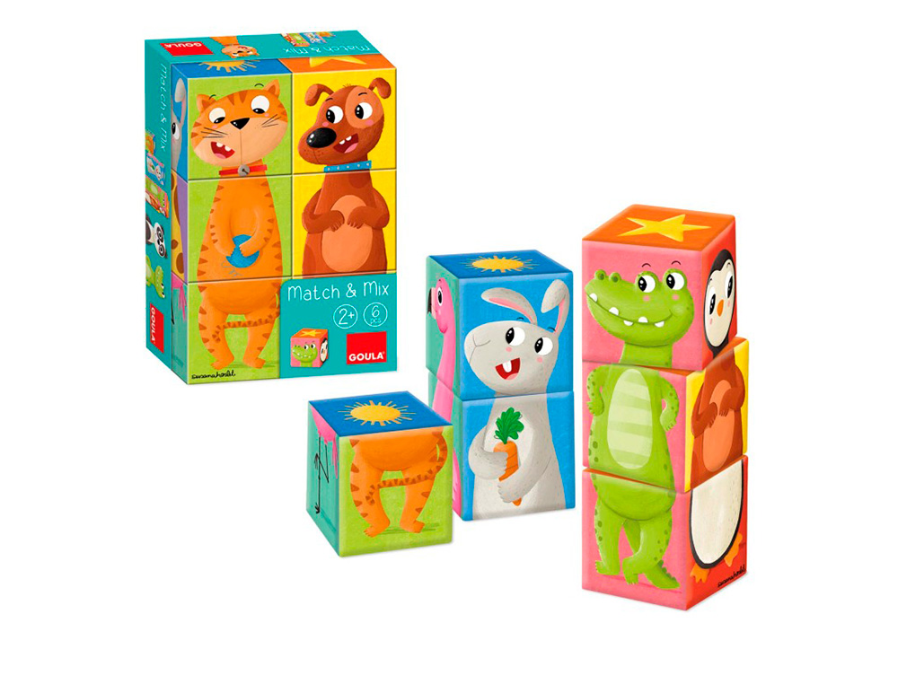 Puzzle Goula cubos de cartão empilháveis match&mix 6 peças ( Imagem 3 de 5 ) - Preview