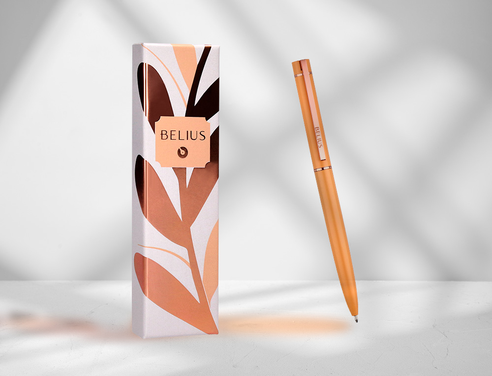 Esferografica belius rose beige tinta azul caixa de oferta ( Imagem 2 de 15 ) - Preview