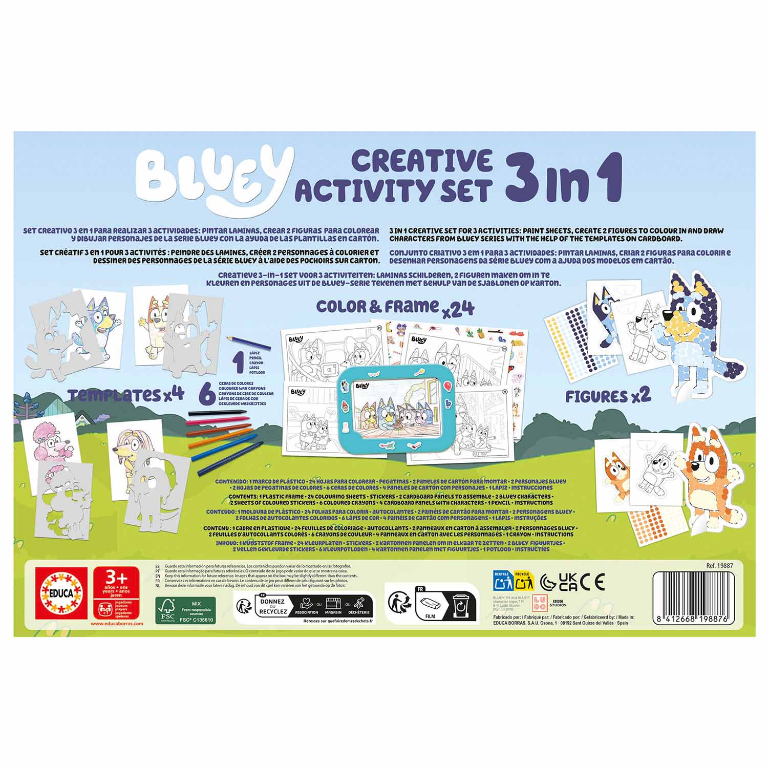 Set 3 Em 1 Moldura Bluey "Atividade Criativa" ( Imagem 3 de 4 ) - Preview