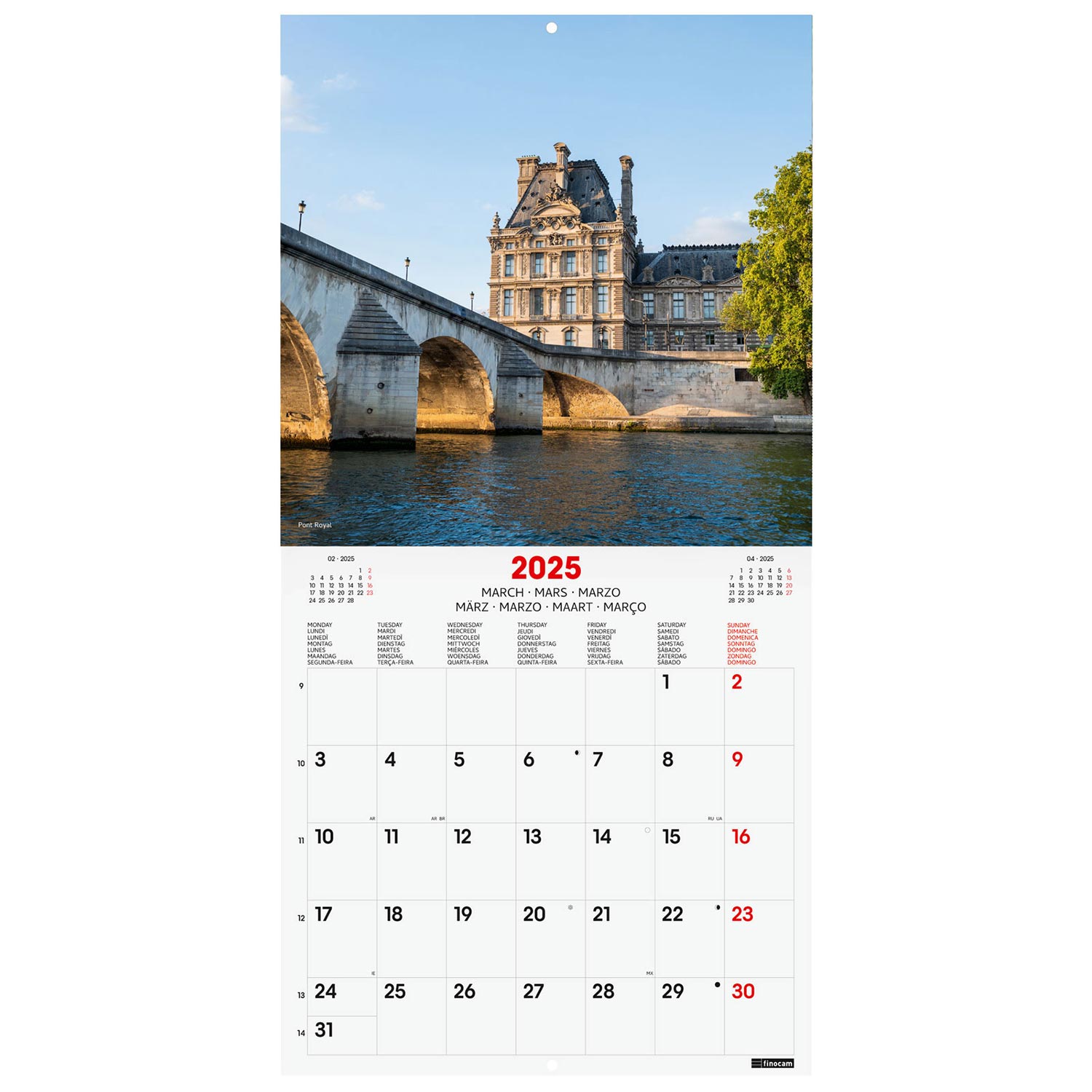 Calendário De Parede 2025 Finocam 30X30Cm Paris 781225525 ( Imagem 3 de 4 ) - Preview
