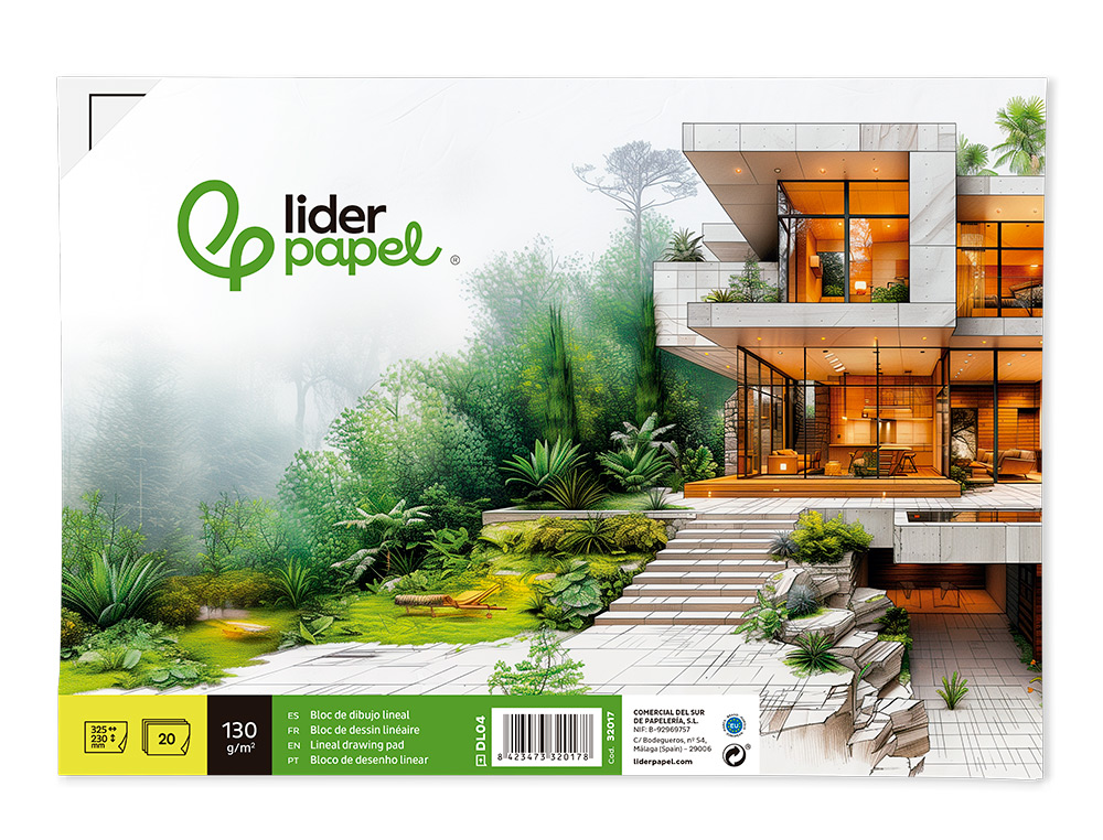 Bloco de desenho liderpapel lineal colado 230x325mm 20 folhas 130gr com esquadria ( Imagem 2 de 9 ) - Preview