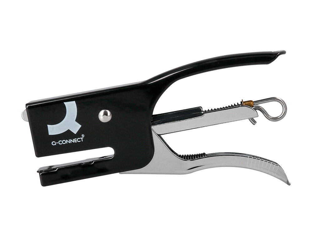 Agrafador q-connect kf22340 de alicate metalico cor preto capacidade 12 folhas usa agrafes nº 10 ( Imagem 2 de 11 ) - Preview