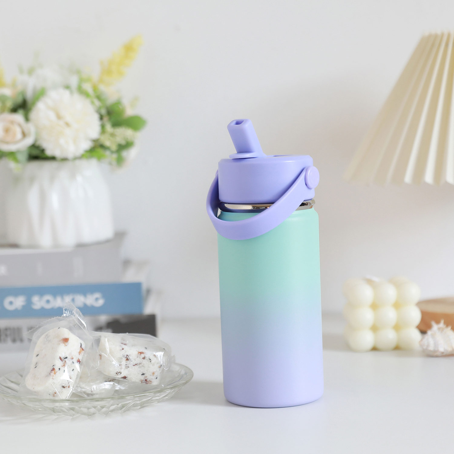 Garrafa Térmica I Drink Macaron 400Ml Lilas/Verde Id0524 ( Imagem 2 de 2 ) - Preview