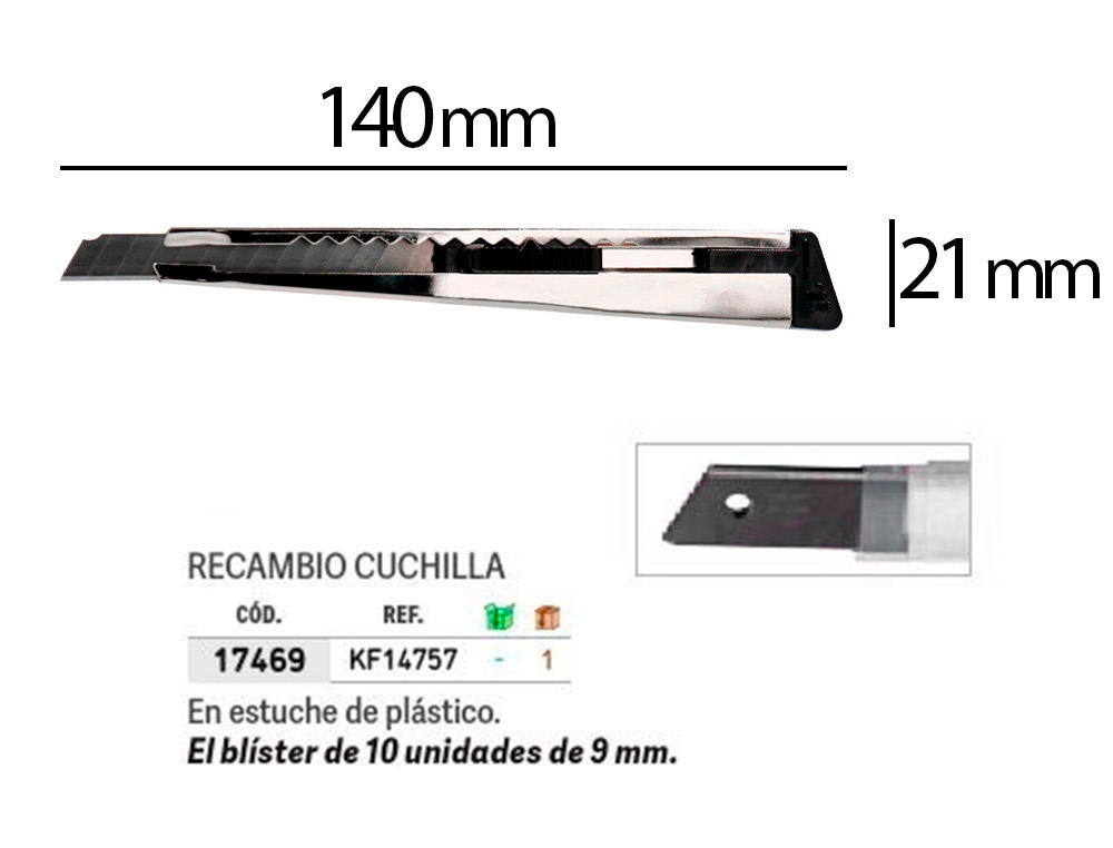 X-ato q-connect met. estreitoliderpapel lamina de 9 mm , blister de 1 un ( Imagem 4 de 19 ) - Preview