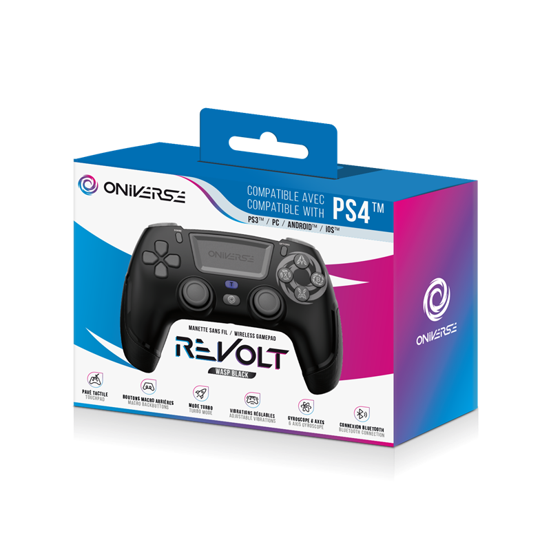 Oniverse - Wireless Revolt Bluetooth Controller Wasp Black (Ps4 - Pc - Mobile) ( Imagem 3 de 3 ) - Preview