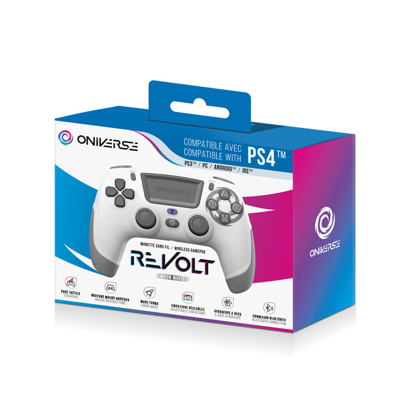 Oniverse - Wireless Revolt Bluetooth Controller Moon White (Ps4 - Pc - Mobile) ( Imagem 3 de 3 ) - Preview