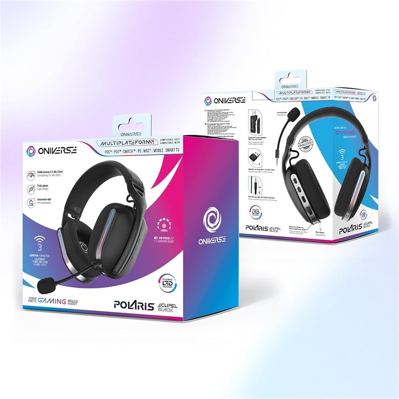 Oniverse - Wireless Gaming Headset Polaris - Eclipse Black (Sem Fios / Multiplataforma) ( Imagem 3 de 3 ) - Preview