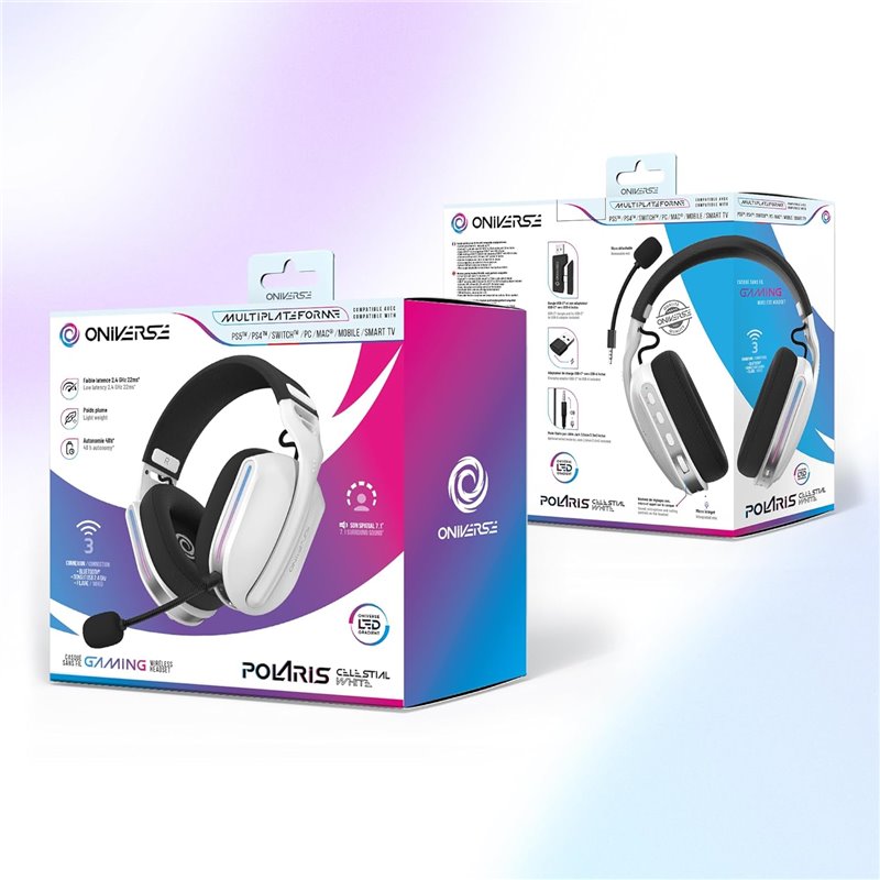 Oniverse - Wireless Gaming Headset Polaris - Celestial White (Sem Fios / Multiplataforma) ( Imagem 3 de 3 ) - Preview