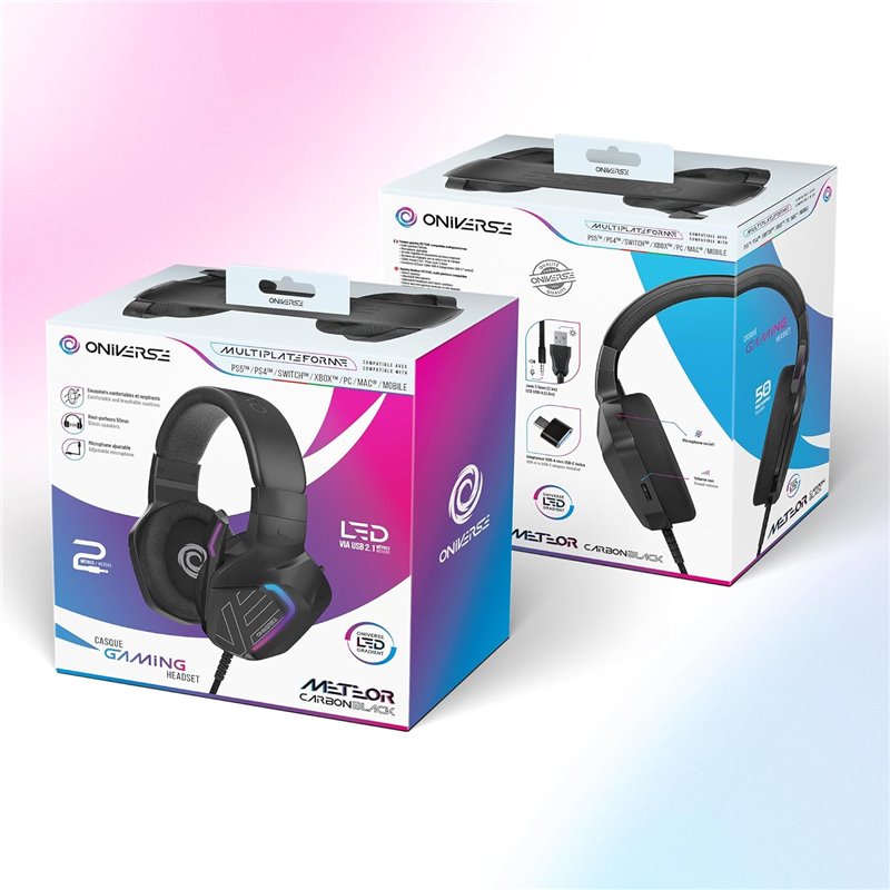 Oniverse - Gaming Headset Meteor - Carbon Black (Multiplataforma) ( Imagem 3 de 3 ) - Preview