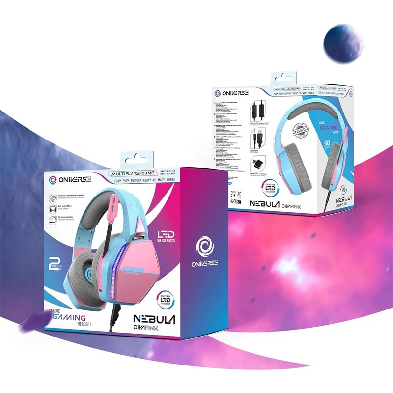 Oniverse - Gaming Headset Nebula - Diva Pink (Multiplataforma) ( Imagem 4 de 4 ) - Preview