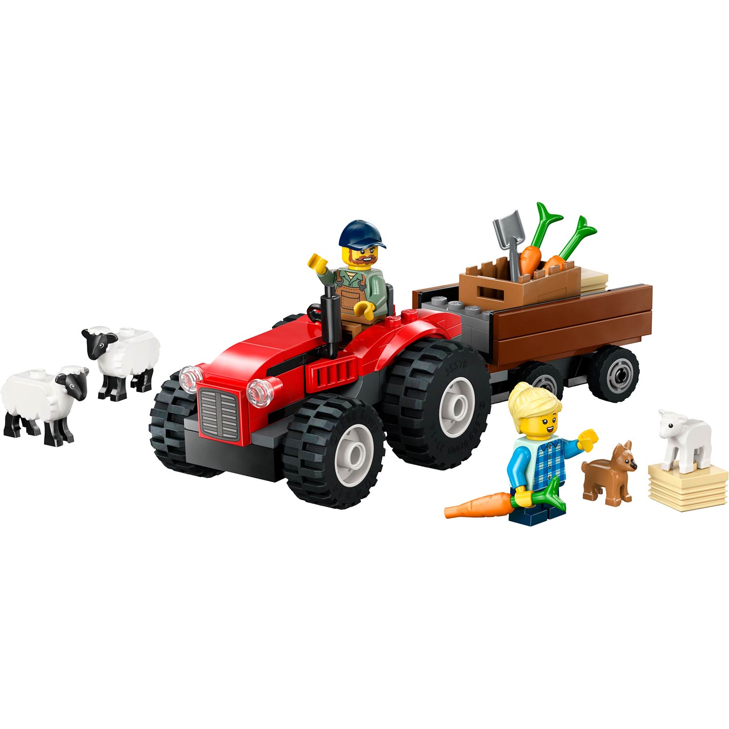 Lego City Trator Agricola Vermelho Com Reboque E Ovelhas 60461 ( Imagem 2 de 4 ) - Preview