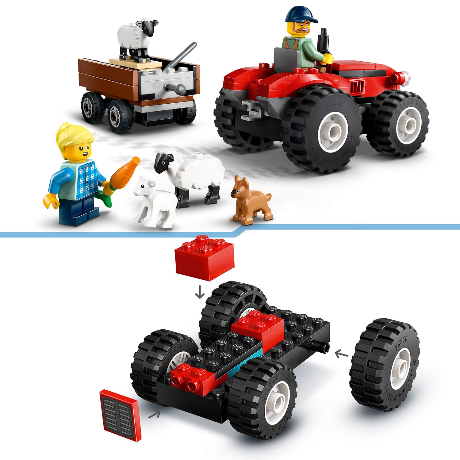 Lego City Trator Agricola Vermelho Com Reboque E Ovelhas 60461 ( Imagem 3 de 4 ) - Preview