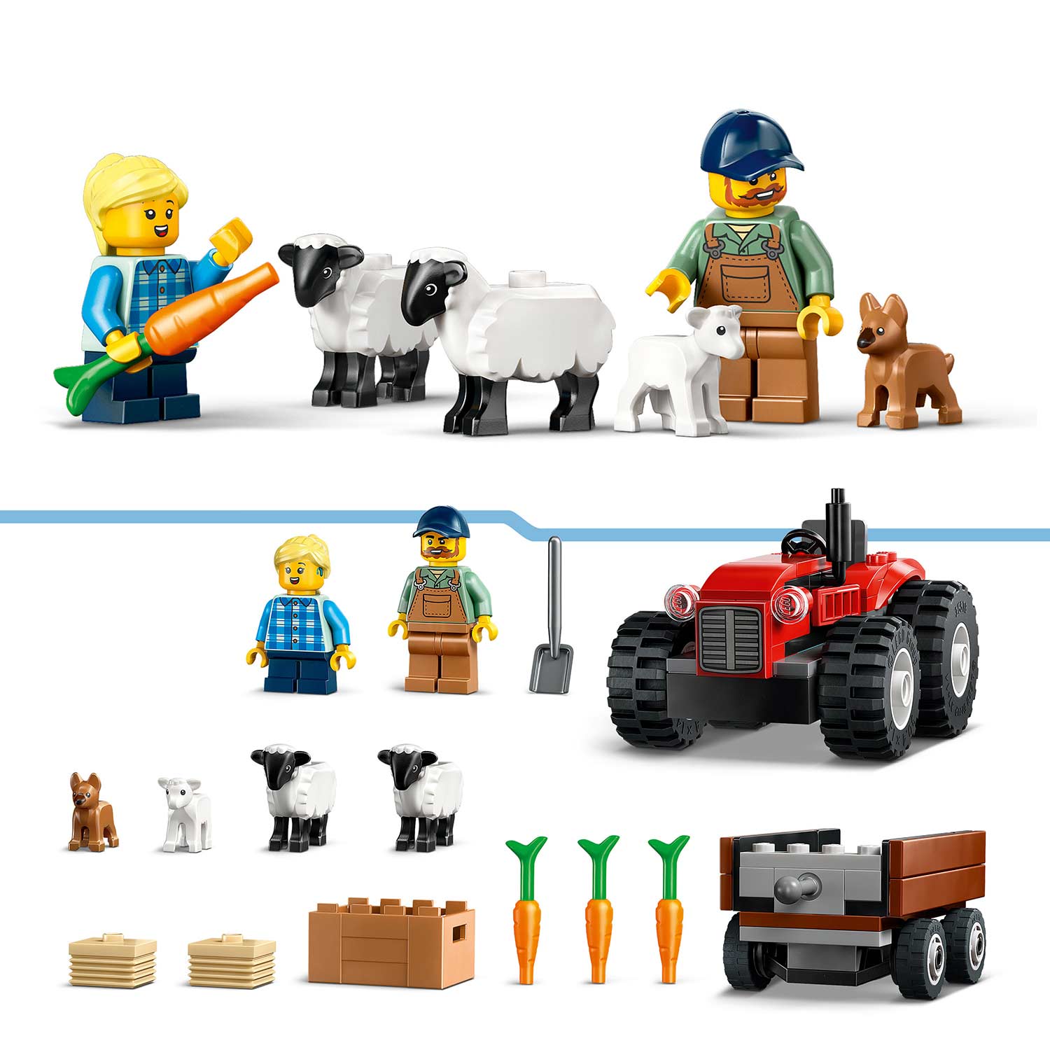 Lego City Trator Agricola Vermelho Com Reboque E Ovelhas 60461 ( Imagem 4 de 4 ) - Preview