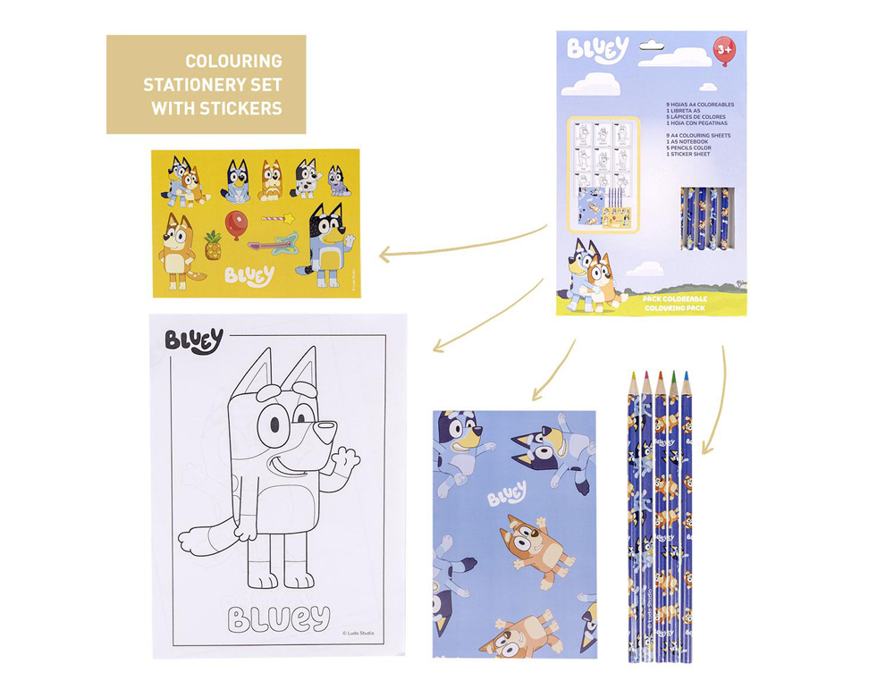 Conjunto de artigos papelaria cerda colorir bluey ( Imagem 3 de 7 ) - Preview