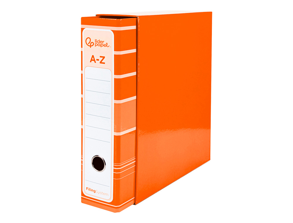 Pasta de arquivo de alavanca liderpapel filing system cartao forrado din a4 com caixa laranja ( Imagem 2 de 18 ) - Preview