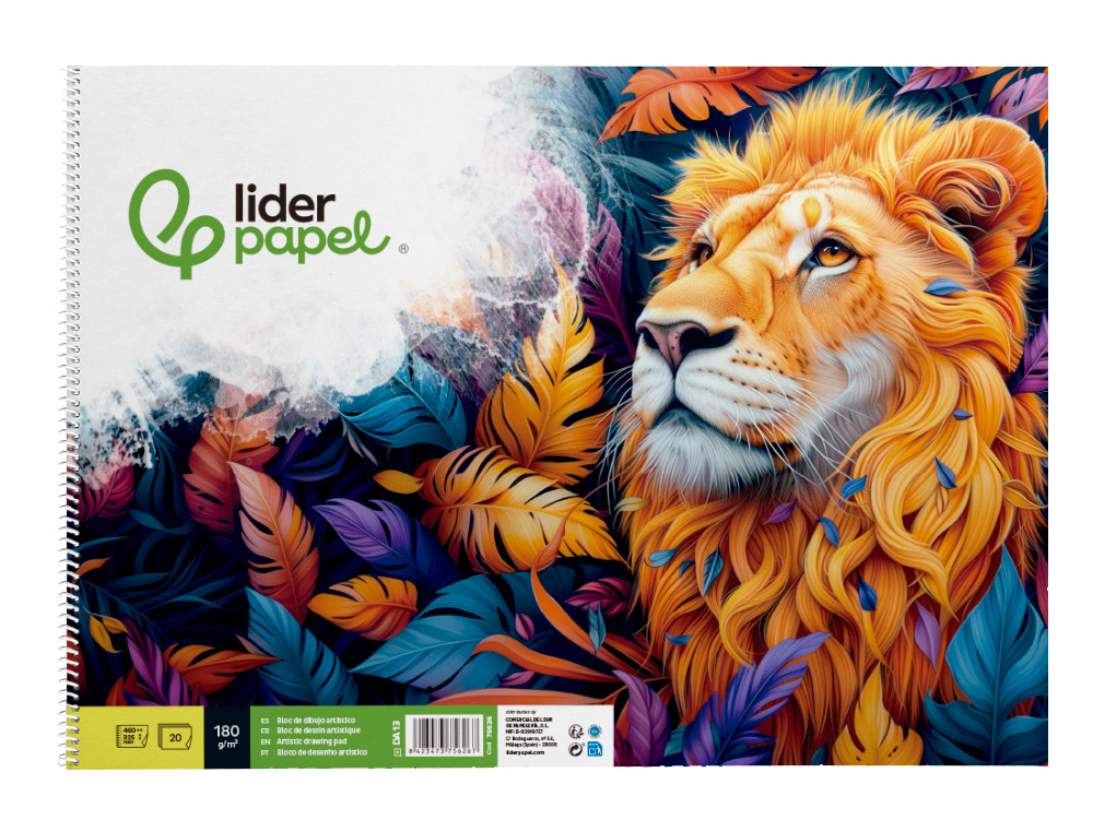 Bloco de desenho liderpapel artistico espiral 460x325mm 20 folhas 180 gr sem esquadria ( Imagem 3 de 14 ) - Preview