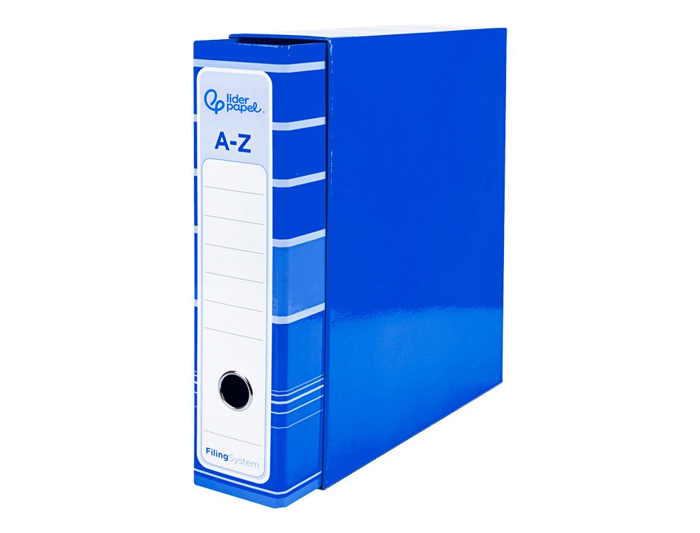 Pasta de arquivo de alavanca liderpapel filing system cartao forrado din a4 com caixa azul ( Imagem 2 de 18 ) - Preview