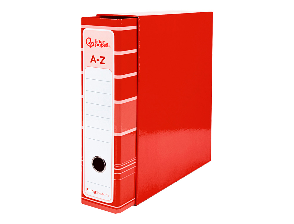 Pasta de arquivo de alavanca liderpapel filing system cartao forrado din a4 com caixa vermelha ( Imagem 2 de 18 ) - Preview