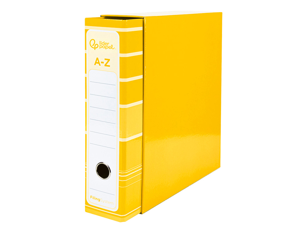 Pasta de arquivo de alavanca liderpapel filing system cartao forrado din a4 com caixa amarela ( Imagem 2 de 17 ) - Preview