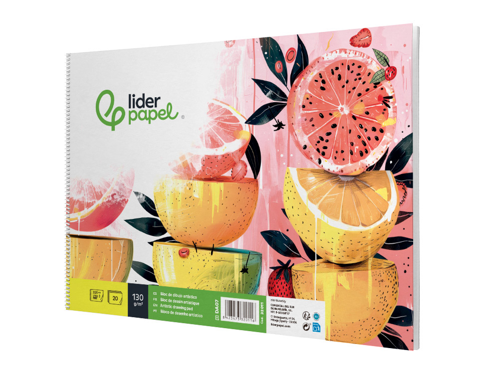 Liderpapel Verona Spiral Drawing Pad, 20 Sheets, White, 230x325mm ( Imagem 3 de 9 ) - Preview