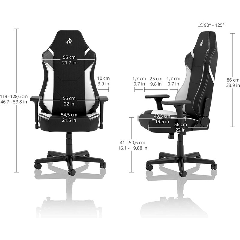 Cadeira Nitro Concepts X1000 Gaming Preta / Branca ( Imagem 2 de 4 ) - Preview
