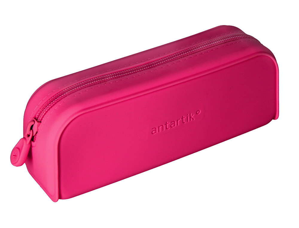 Estojo escolar antartik prisma silicone soft retangular 185x50x75 mm rosa fucsia ( Imagem 5 de 10 ) - Preview