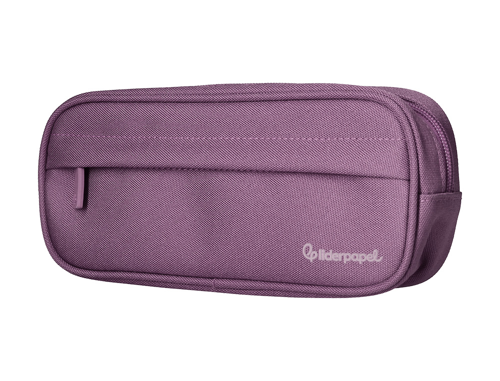 Estojo escolar liderpapel classic ovalado 2 fechos com bolso frontal 210x90 mm roxo ( Imagem 3 de 9 ) - Preview