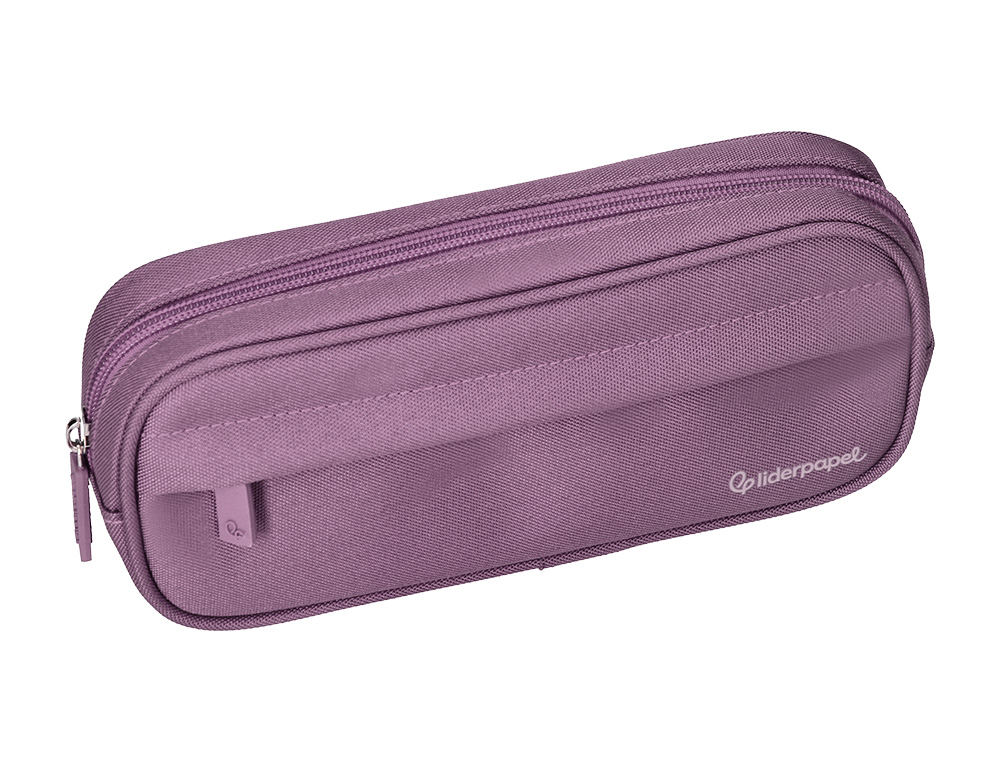 Estojo escolar liderpapel classic ovalado 2 fechos com bolso frontal 210x90 mm roxo ( Imagem 5 de 9 ) - Preview
