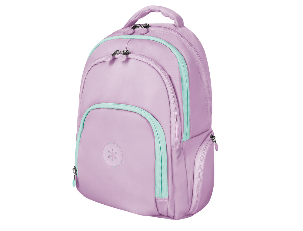 Antarctic multi-pocket school backpack, pink color. ( Imagem 3 de 11 ) - Preview